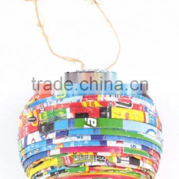 High quality best selling eco friendly Colorful Ball Recycled Paper Ornament from vietnam