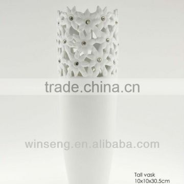 Ceramic Tall Vase with Crystals from SWAROVSKI