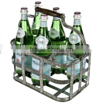 Vintage Galvanized beer bottle carrier