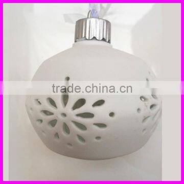 christmas ceramic hollow flower LED ball for magic light decoration