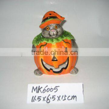 halloween decorative ceramic pumpkin tealight candle holder