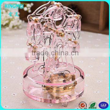 High Grade Handicrafts Clear Round Crystal Music Box for Wedding Gift photo-6