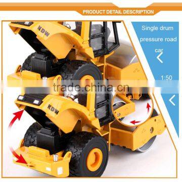 1:50 Single Drum Roller Road Diecast Part Model Engines Die Cast Model Car for Kids photo-3