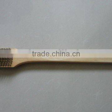 Rubber wood handle BBQ girll brush