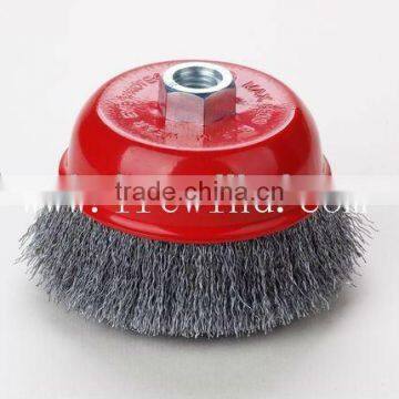 crimped wire cup brush with nut