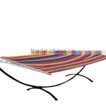 Cheap Colored Cotton Hammock With Arc Metal Stand