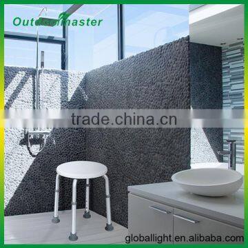 Round Bathroom Adjustable Height Shower Chair White photo-2