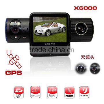 2016 new Car DVR Video Recorder GPS Logger G-sensor Dual Lens Camera X6000