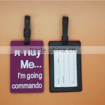 Soft pvc travel luggage Standard size pvc luggage tag suitcase tag