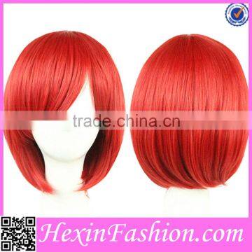 Girl 32 CM Length Red Short Wig Cap photo-3