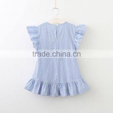 2017 Hot Sale Striola Dresses Mother Daughter Matching Frilled Dress photo-3