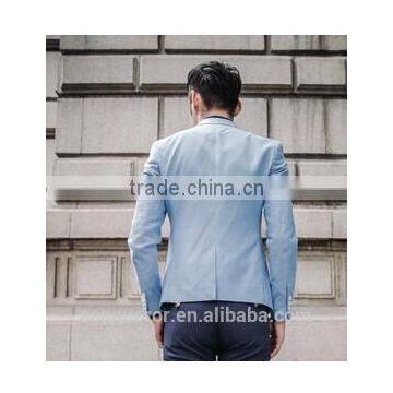 Men's Light Blue Suit, Made to Measure Suit (SHT1405) photo-2