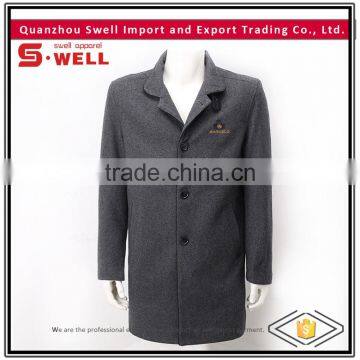 2016 china wholesale wool and polyester custom winter man coat