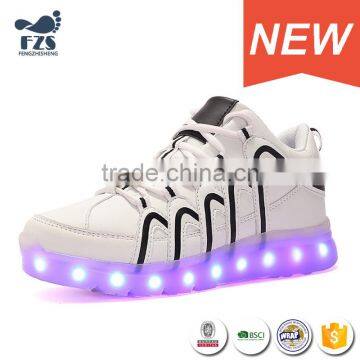 HFJH205 High top flashing light night running sneaker men led shoes