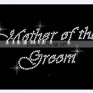 Mother of the Groom Clear Rhinestone Iron on Hotfix Transfer Bling DIY