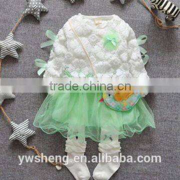 Top Quality Baby Girls Dress Cheap Long Sleeve Children Princess Lace Top Dress photo-4