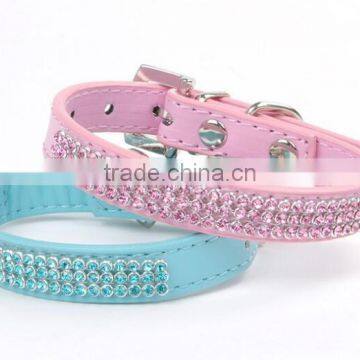 Branded Crystal Durable Adjustable Dog Pet PU Leash Lead Dog Straps
