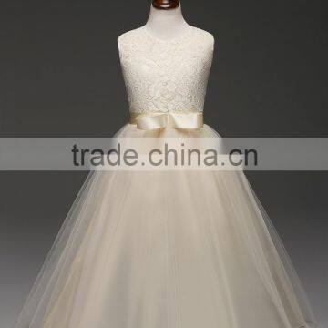 Children Girl Sleeveless Dress Embroidered Princess Lace Wedding Dress photo-6