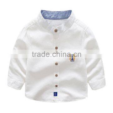 S33465W 2017 Children Boy Fashion Solid Long Sleeve Cotton Blouse photo-3