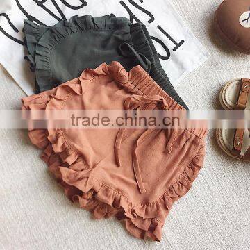 S16937A Baby Cotton Ruffle Baby Shorts Toddler Girls Shorts photo-4