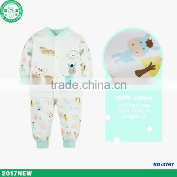 100% cotton long sleeve children boy wear sets with 2pcs baby boy clothes