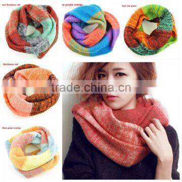 Moq.1pc High Quality 5 Color Choice Fashion Stitching Neckwear Lovely Magic Muffler Scarves photo-4