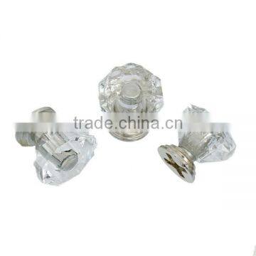 Wholesale Silver Tone Clear Faceted Plastic Jewelry Wooden Box Pull Handle Knobs photo-3