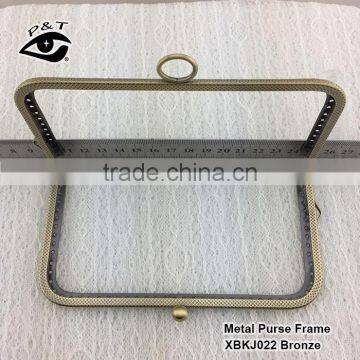 15x8cm Rectangle Embossed Bronze Color Purse Frame Metal for Handbag photo-2