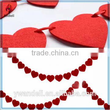10pcs Wedding Party Red Heart Banners Flags , 2.5m Wedding Room Decoration Flags Banners photo-2