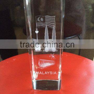 3D Laser Engraved Petronas Twin Towers Cube Religious Crystal Souvenirs Crystal Gifts