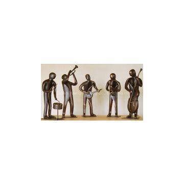 playing music bronze figure sculpture