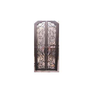 Forge Wrought Iron Entry Door with rain glass