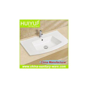 Manufacturers basin bathroom cabinet white Featheredge artificail stone Basin for toilet home bathroom