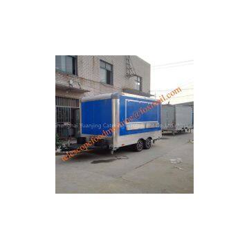 TELESCOPE blue color mobile food trailer dual axles fast food truck hot dog cart