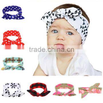 Baby Tie Knot Headband Knitted Cotton Children Girls Hair Band Toddler Turban Headband Design Print Headwear