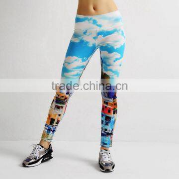 Women's Dry Fit Super Soft Printed Patterned Active Workout Fitted Stretch Tights