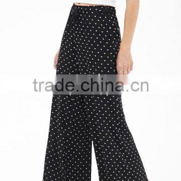 Hot selling polka dot women Fashion palazzo pants, Custom chiffon Printed palazzo pants Fashion for women