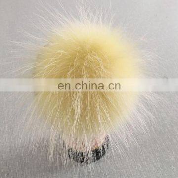 Colorful dyed color fluffy fur pom pom hand made real fur ball