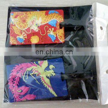 dragon and phoenix luggage tag Chinoiserie handbag tag