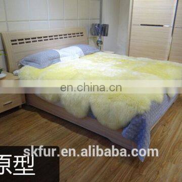 China factory supply sheepskin fur bed cover