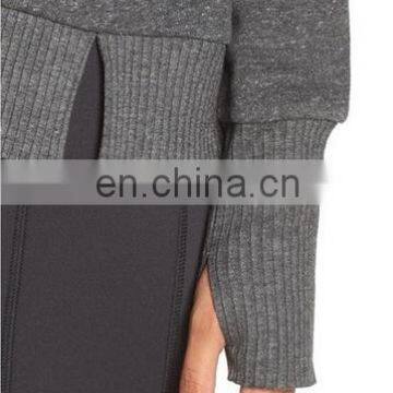 Wholesale Ladies Soft Cotton-Infused Pullover Long Sleeves With Thumbholes Cuffs High Funnel Neck Sweatshirt for Women photo-4