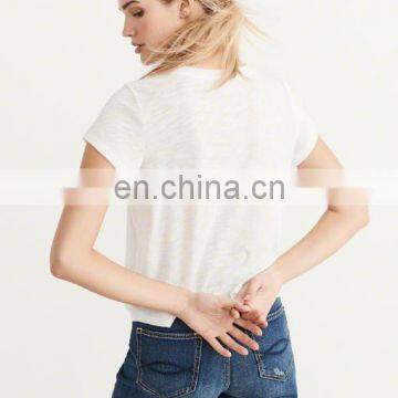 Basic Wear Women Clothing Print Logo Short Sleeve t Shirt Comfortable 100%cotton t Shirt for Girls photo-4