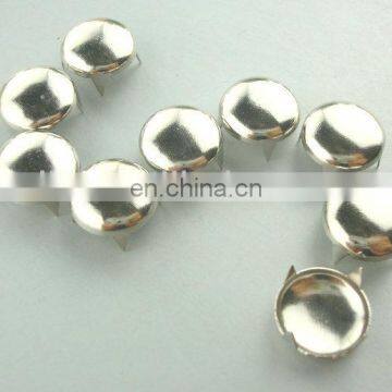 Brass round dome stud with prong