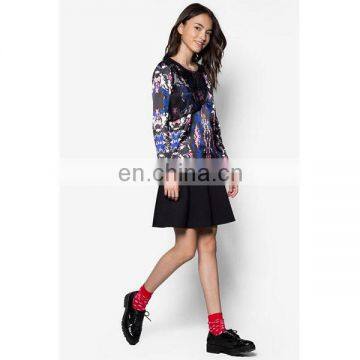 Layered Digital Print Ladies Top Fashion Design Long Sleeve Women Shirts and Tops photo-2