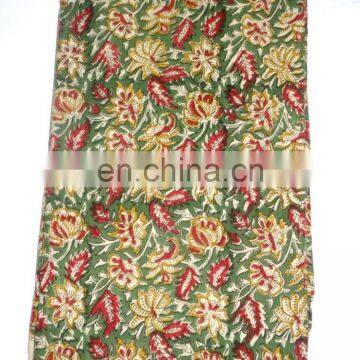 Indian Natural Hand Block Printed Fabric Handmade Cotton Sanganeri Print photo-2