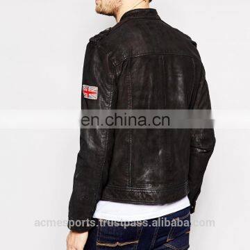 leather varisty jacket for man