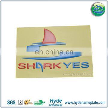 1.2mm Thick Embossed Flexible 3D Seperated Letters Plastic Sticker With Red And Blue Color