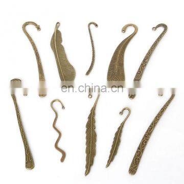 Wholesale Stock Items Cheap Birthday Gift Custom Bronze Leaf Style Custom DIY Vintage Metal Bookmark