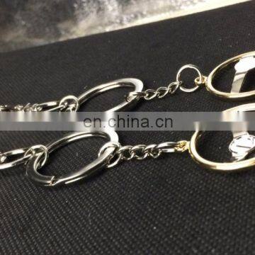 2017 Factory Price OEM Custom Design Double Plating Gold Silver METAL KEY RING Keychain photo-3