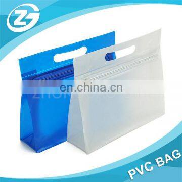 Custom Zipper Closure Die-cut Handle Cosmetic PVC Bag